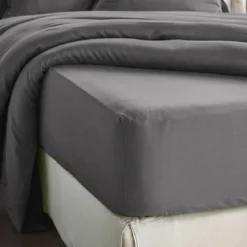 Lenzuolo con angoli in lyocell Tencel™ (90 x 190 cm) Olivia Granito Grigio