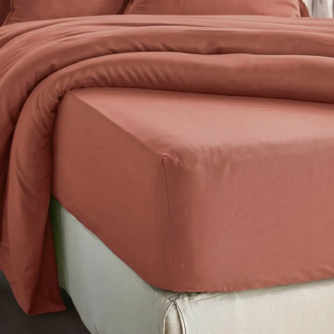 Lenzuolo con angoli in lyocell Tencel™ (180 x 200 cm) Olivia Terracotta