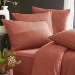 Lenzuolo con angoli in lyocell Tencel™ (180 x 200 cm) Olivia Terracotta