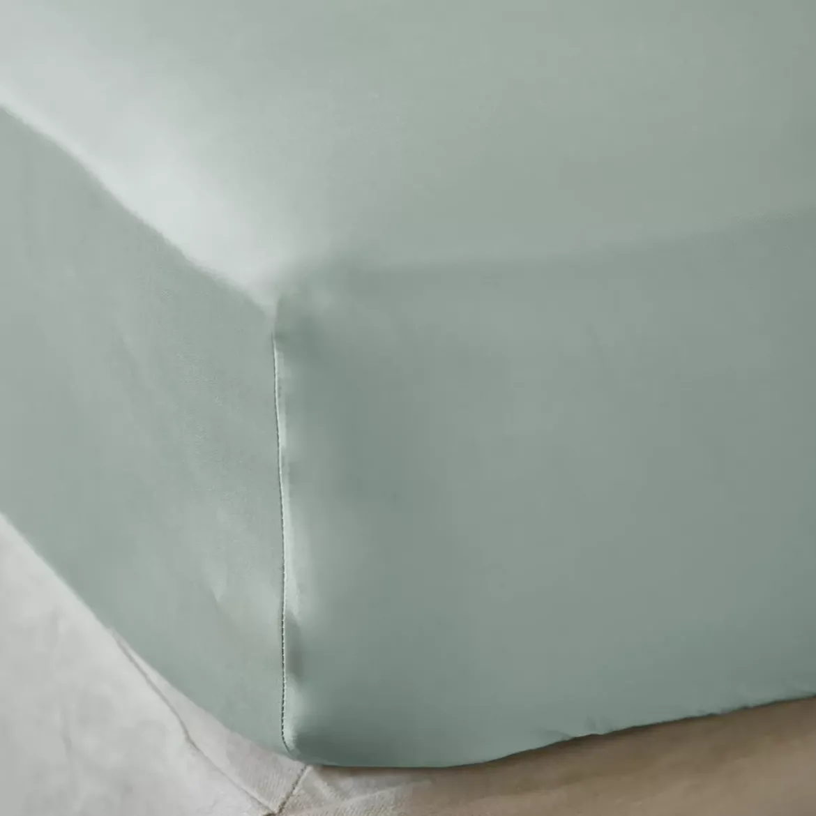 Lenzuolo con angoli in raso di bambù (160 x 200 cm) Sienna Verde eucalipto