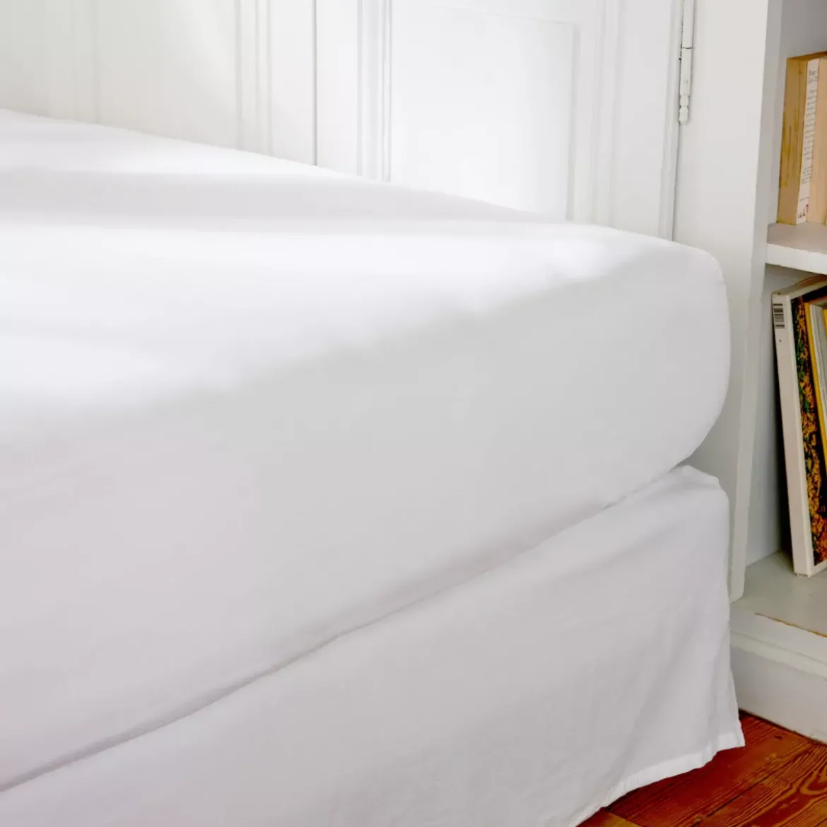 Lenzuolo con angoli percalle di cotone (140 cm) Cali Bianco