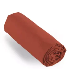 Lenzuolo con angoli percalle di cotone (90 cm) Cali Terracotta