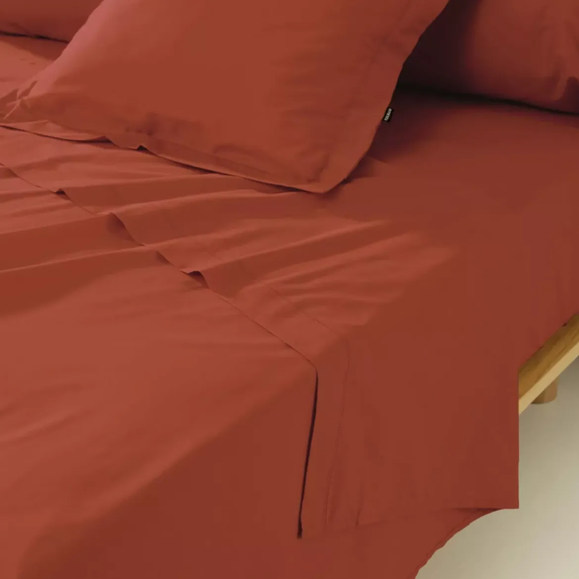 Lenzuolo sopra percalle di cotone (180 x 290 cm) Cali Terracotta