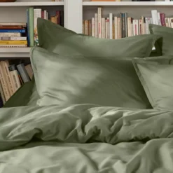 Lenzuolo sopra percalle di cotone (180 x 290 cm) Cali Verde rosmarino