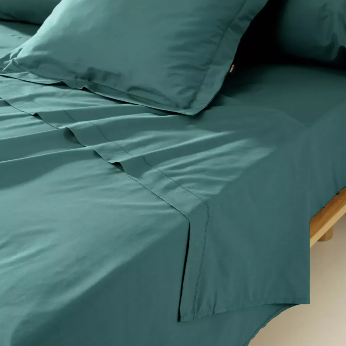 Lenzuolo sopra percalle di cotone (240 x 300 cm) Cali Blu ottanio