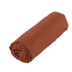 Lenzuolo sotto con angoli in percalle di cotone (180 x 200 cm) Diane Terracotta
