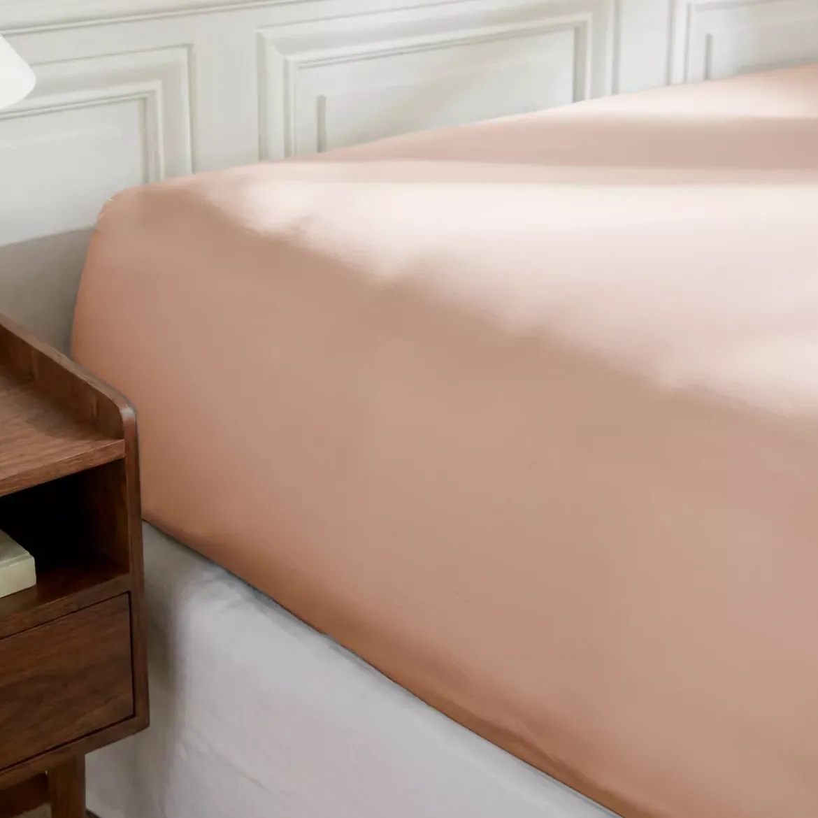 Lenzuolo sotto con angoli in percalle di cotone (90 x 200 cm) Diane Rose Blush