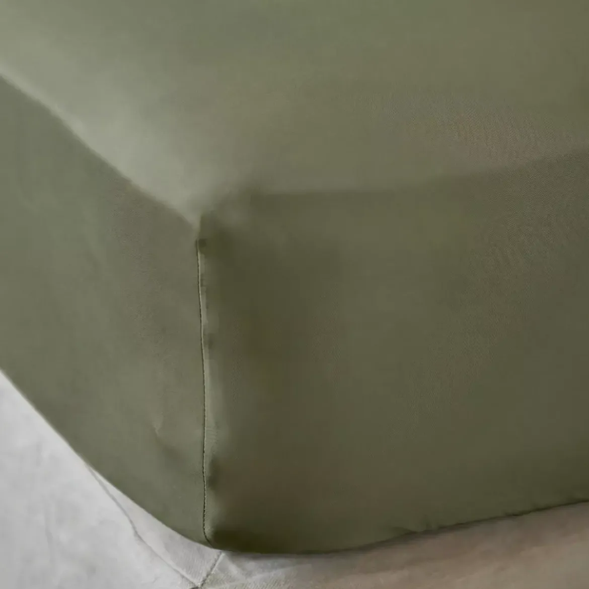 Lenzuolo sotto in raso di bambù (140 x 190 cm) Sienna Verde rosmarino