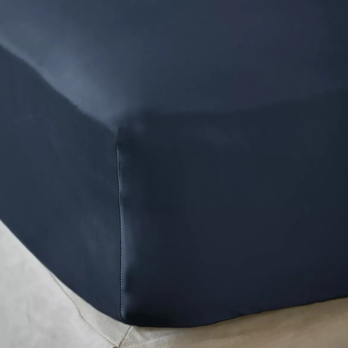 Lenzuolo sotto in raso di bambù (200 x 200 cm) Sienna Blu notte