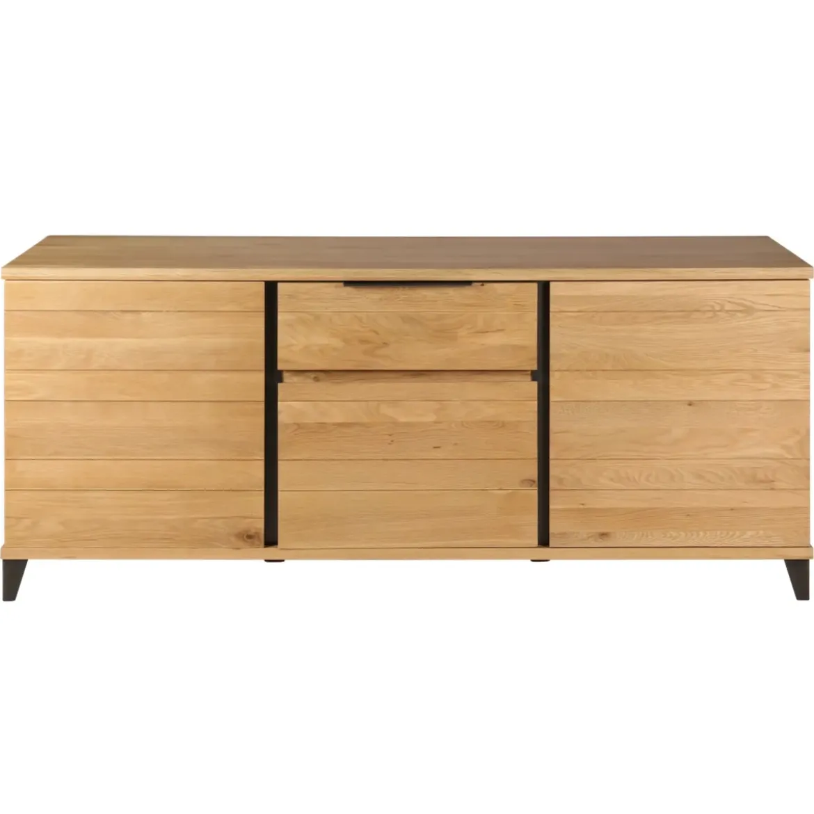 Madia 3 ante 1 cassetto in rovere massiccio (190 x 80 cm) Bristol Naturale
