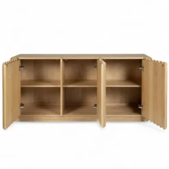 Madia 3 ante in legno massello di rovere (158 x 75 cm) Altos Naturale