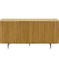 Madia 3 ante in rovere massiccio e metallo (159 x 76 cm) Rytm Naturale