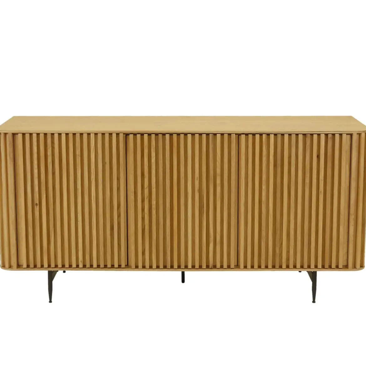 Madia 3 ante in rovere massiccio e metallo (159 x 76 cm) Rytm Naturale