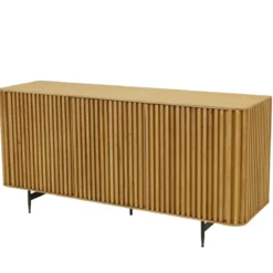Madia 3 ante in rovere massiccio e metallo (159 x 76 cm) Rytm Naturale