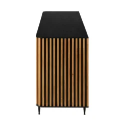 Madia 3 ante in rovere massiccio e metallo (159 x 76 cm) Rytm Nero