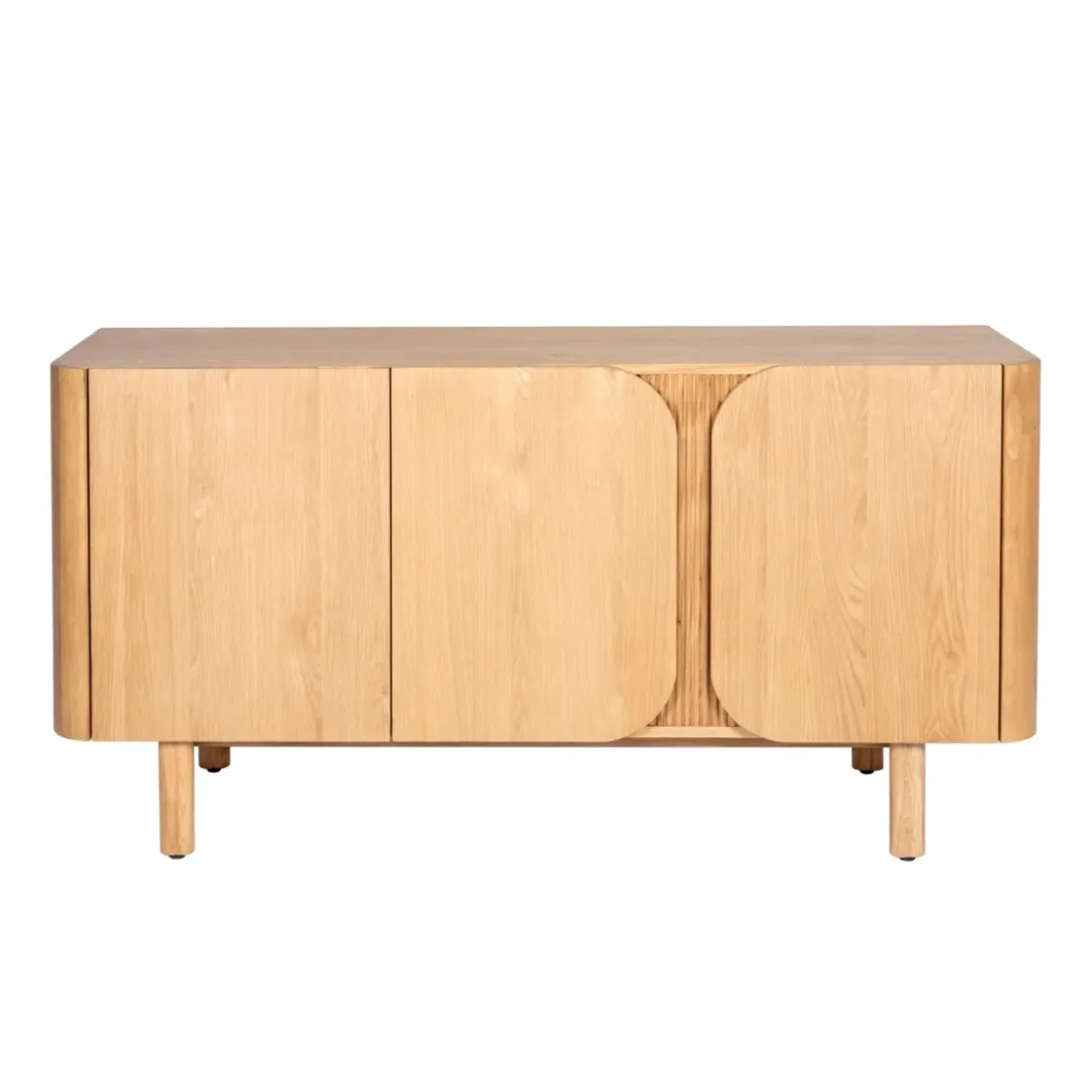 Madia 3 ante in rovere massiccio (154 x 80 cm) Oakland Naturale