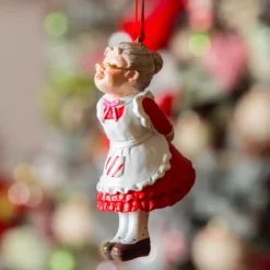 Mamma Natale da appendere (H10 cm) Natale Rosso e bianco