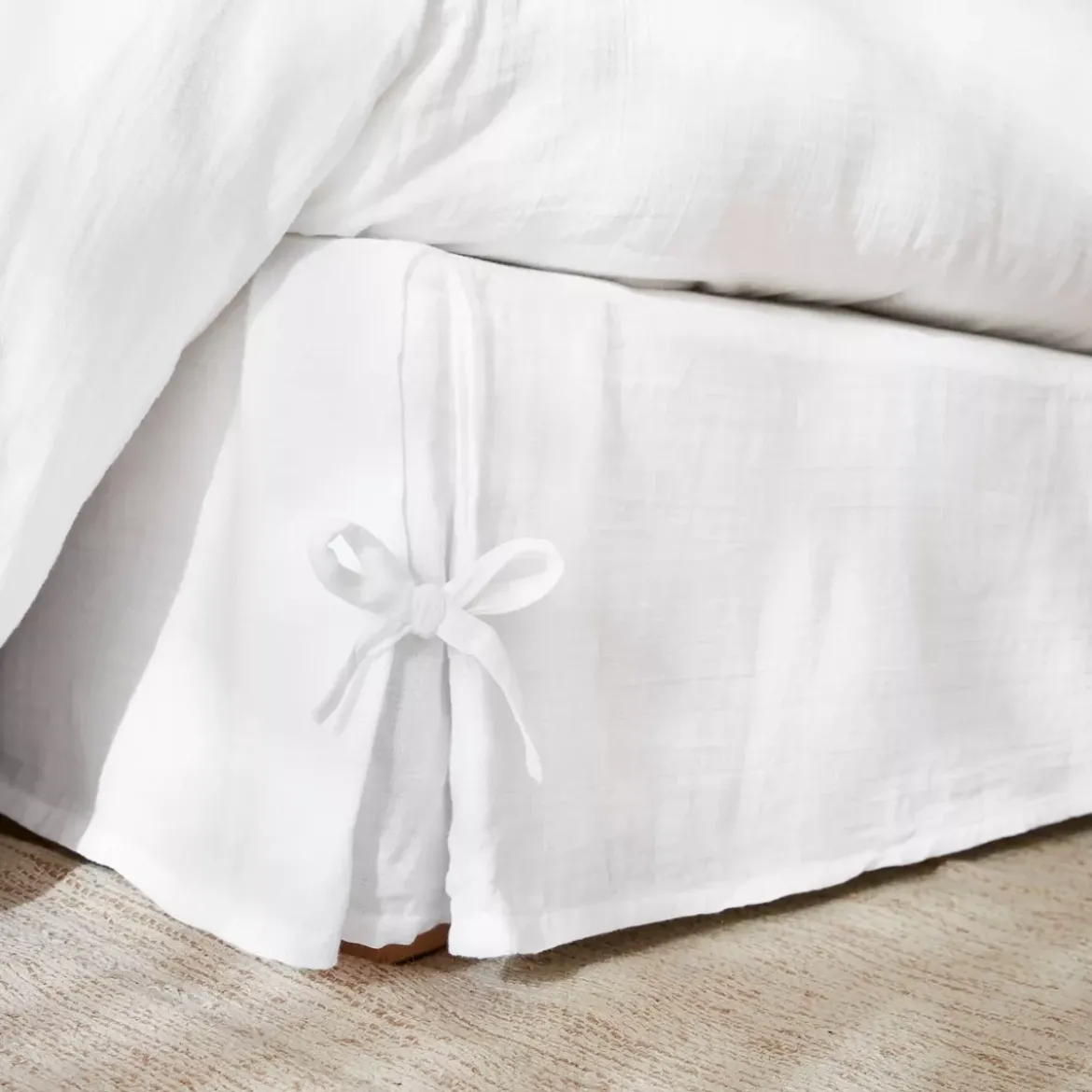 Mantovana garza di cotone (90 x 190 cm) Gaïa Bianco chantilly