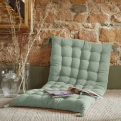Materassino da pavimento garza di cotone (60 x 120 cm) Gaia Verde eucalipto