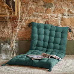 Materassino da pavimento garza di cotone (60 x 120 cm) Gaia Blu ottanio