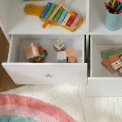 Mobile contenitore bambino legno 3 livelli (H97 cm) Stars Bianco