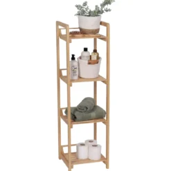 Mobile da bagno in bambù 4 ripiani (30 x H104 cm) Harmonie Naturale