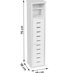 Mobile portarotolo carta igienica con riserva (H75 cm) Santorin Bianco