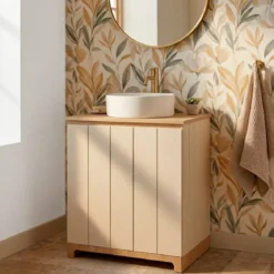 Mobile sottolavabo bagno in legno (70 x 60 cm) Rivoli Naturale