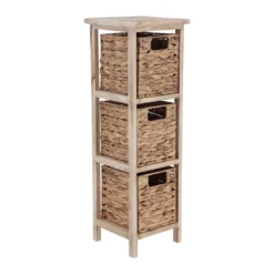 Mobiletto bagno 3 cesti giunco (77 x 25 cm) Olia Naturale