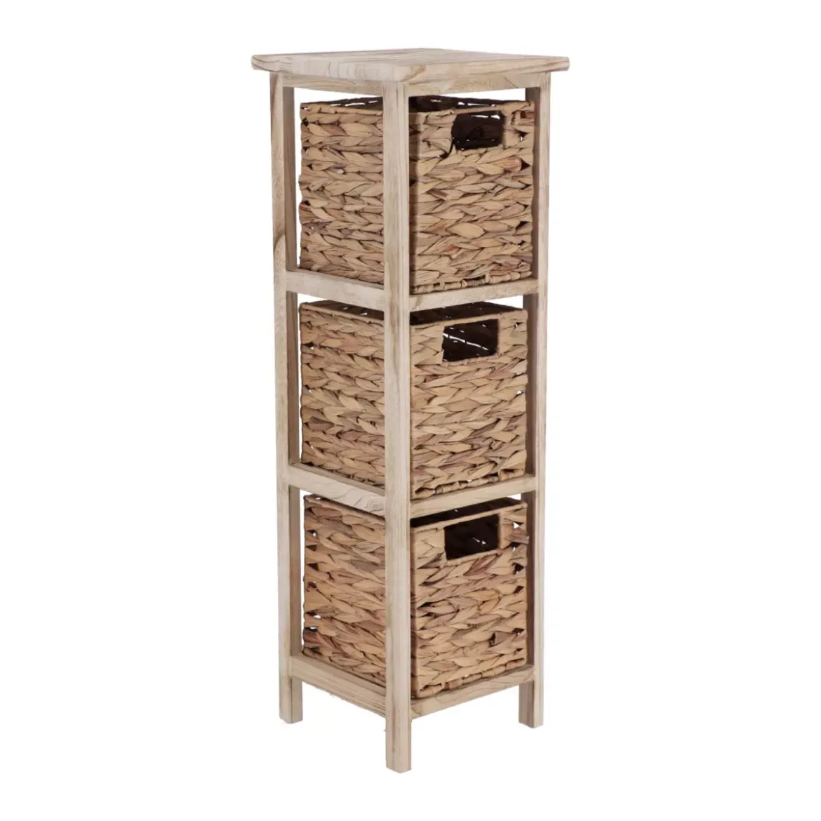 Mobiletto bagno 3 cesti giunco (77 x 25 cm) Olia Naturale