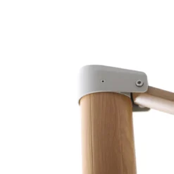 Ombrellone decentrato quadrato in alluminio con base (3 x 3 m) Elyra effetto legno e Tortora