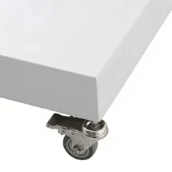 Ombrellone decentrato quadrato in alluminio con base (3 x 3 m) Elyra Metallico lucido e Antracite