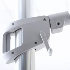 Ombrellone decentrato quadrato in alluminio con base (3 x 3 m) Elyra Metallico lucido e Beige