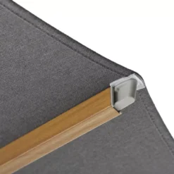 Ombrellone decentrato rettangolare in alluminio con base (3 x 4 m) Elyra effetto legno e Antracite