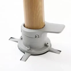 Ombrellone decentrato rettangolare in alluminio con base (3 x 4 m) Elyra effetto legno e Antracite