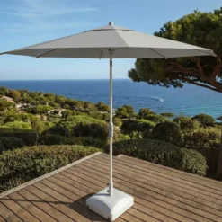 Ombrellone rotondo in alluminio (D3,3 m) Elyra Metallizzato brillante e Grigio