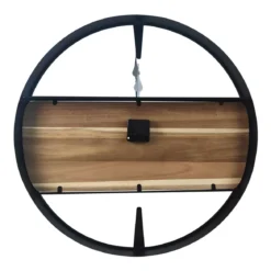 Orologio da parete legno e metallo (D57 cm) Nya Nero