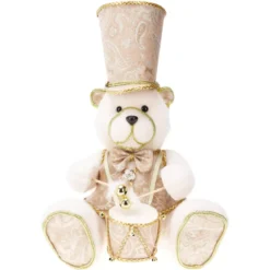 Orso di Natale decorativo (H33 cm) Maestoso musicista Oro