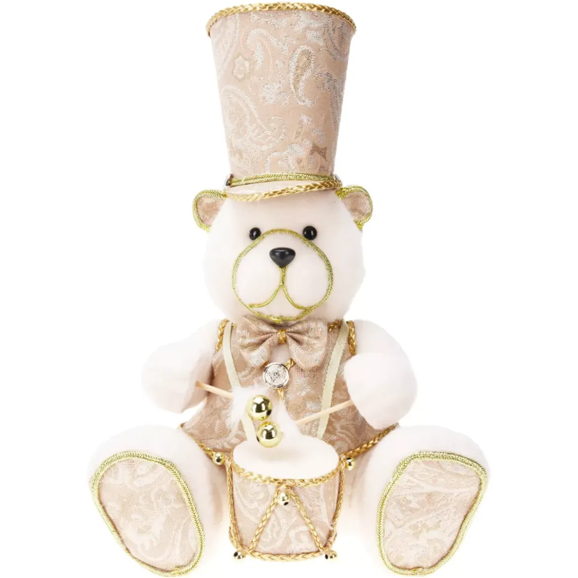 Orso di Natale decorativo (H33 cm) Maestoso musicista Oro