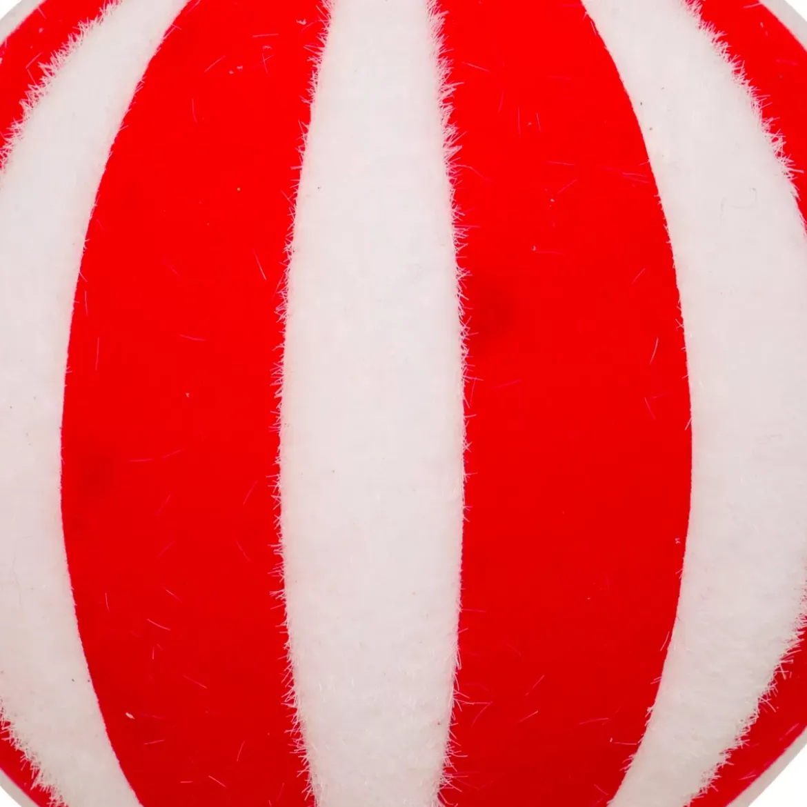 Pallina di Natale (D100 mm) a Righe Rosse e Bianche