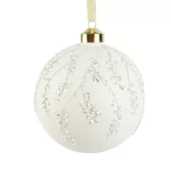 Pallina di Natale in vetro (D120 mm) Caduta di neve Bianco