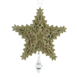 Pendente di Natale (H13 cm) Stella dei Sogni Dorata Glitterata
