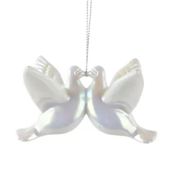 Pendente di Natale (H6 cm) Uccello delle nevi Bianco perlato