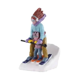 Personaggi Lemax Io e la mamma a sciare