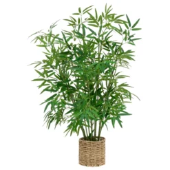 Pianta artificiale con vaso intrecciato (H100 cm) Bambù Ly