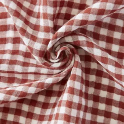 Piumino garza di cotone (90 x 200 cm) Gaïa vichy Terracotta