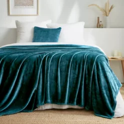 Plaid dolce in flanella (220 x 240 cm) Didou Blu anatra