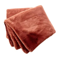 Plaid in finta pelliccia (140 x 200 cm) Finn Terracotta