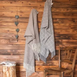 Plaid in lana e cashmere (140 x 200 cm) Camille Grigio