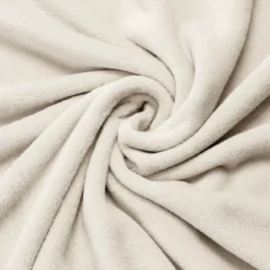 Plaid morbida in flanella (220 x 240 cm) Didou Beige grigio chiaro
